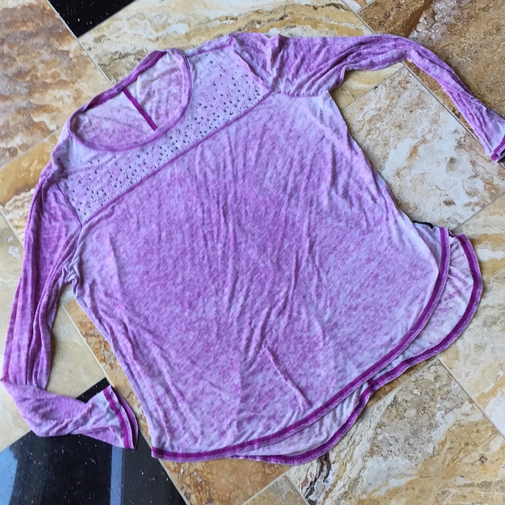 Seven7 Oversized Sheer acidwash Soft Longsleeved